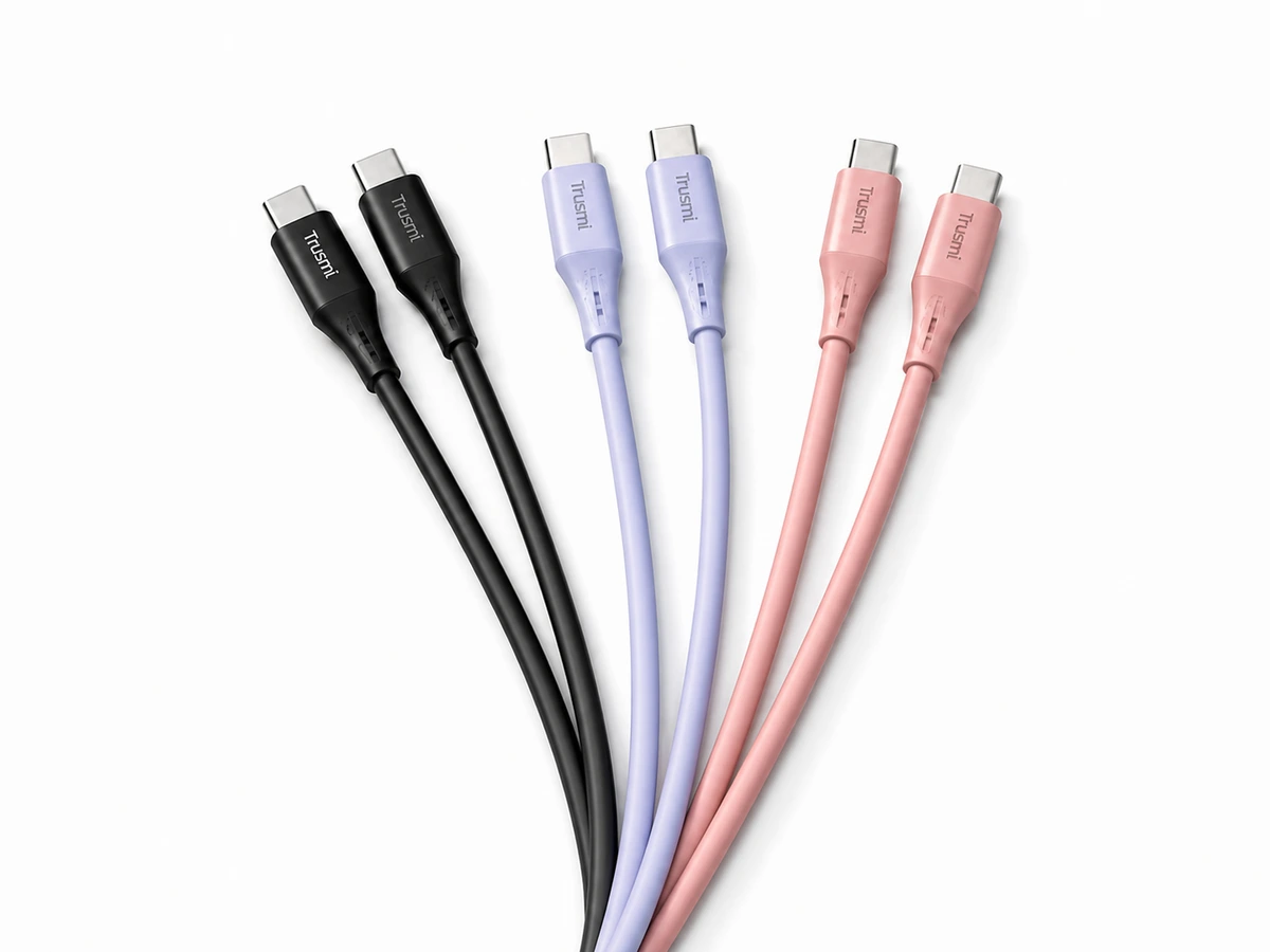 Trusmi Cable USB-C a USB-C liso 60W, 1 m