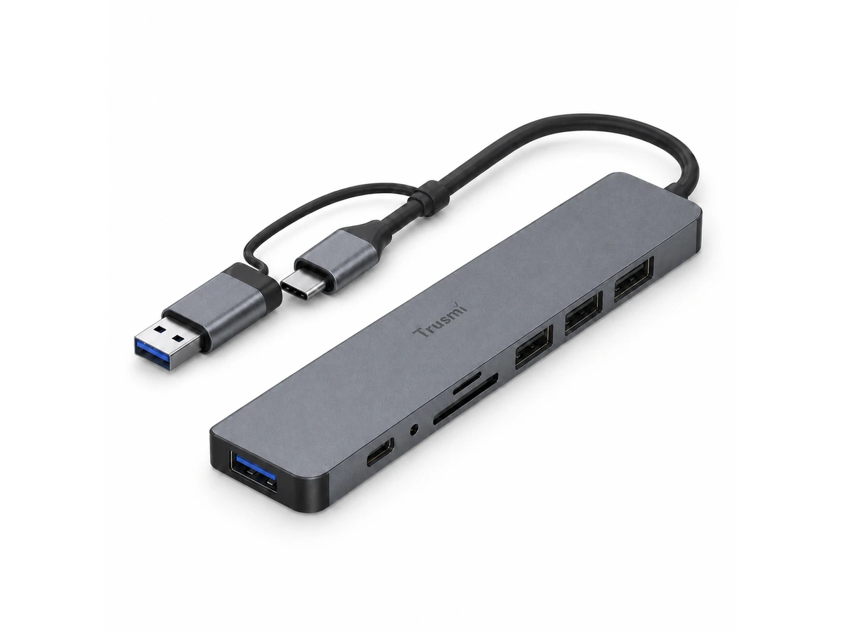 Trusmi Hub USB 8 en 1 con USB-A y USB-C